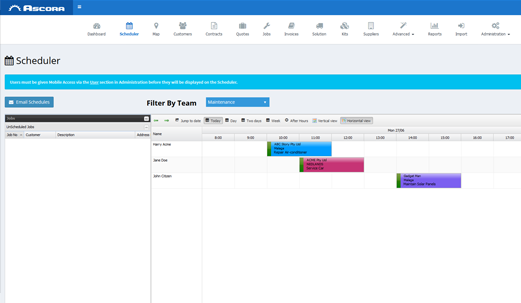 Simple and Powerful Job Scheduling with Ascora - Your complete Job Management Software